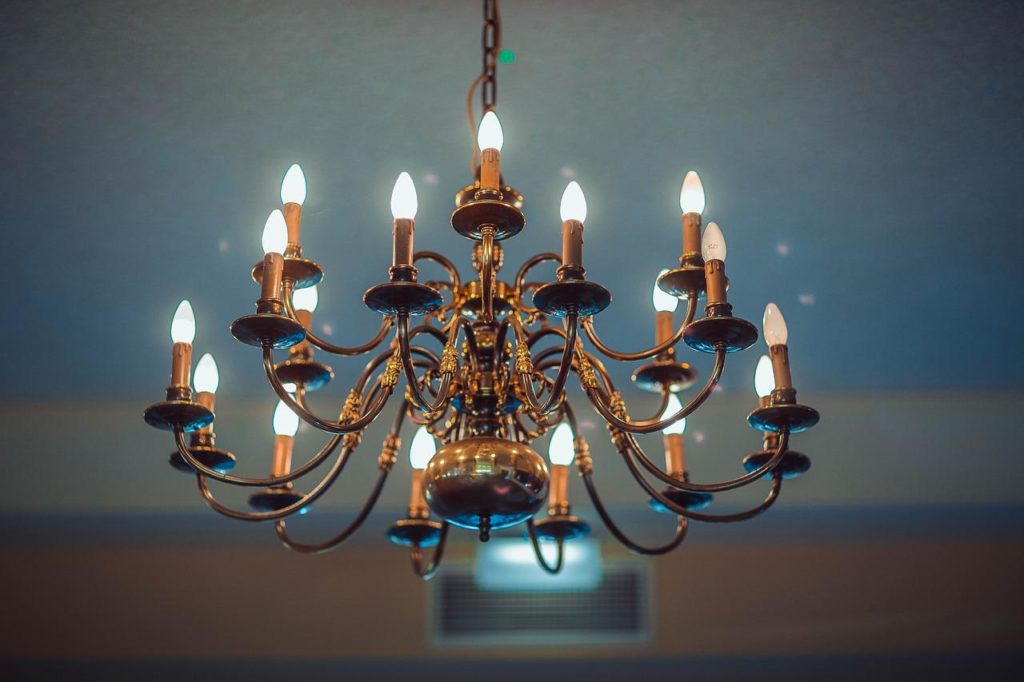 An old fashioned chandelier is one design trend to avoid
