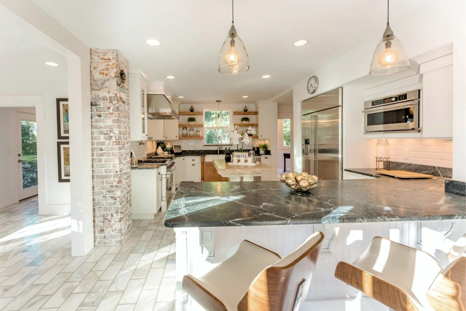 Play into your kitchen's natural light, open floor plan, and space